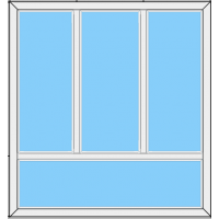 Fenster REHAU SYNEGO Dreiteilig mit Ober-Unterlicht