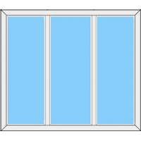 Fenster REHAU SYNEGO MD Dreiteilig ohne Ober-Unterlicht