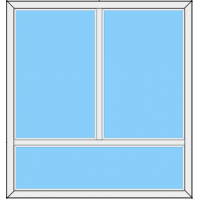 Fenster REHAU SYNEGO Zweiteilig mit Ober-Unterlicht