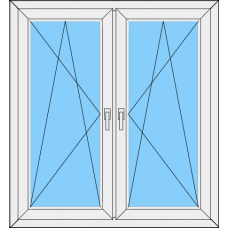 Fenster REHAU SYNEGO MD Zweiteilig dreh-kipp Links -drehe kipp Rechts