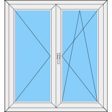 Fenster REHAU SYNEGO MD Zweiteilig Stulp Links -drehe kipp Rechts