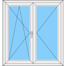 Fenster REHAU SYNEGO MD Zweiteilig drehe kipp Links- Stulp Rechts