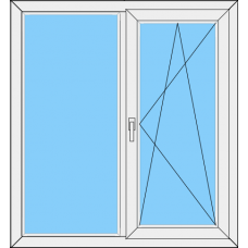 Fenster REHAU SYNEGO MD Zweiteilig Festverglasung Rahmen- dreh-kipp Rechts