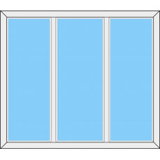 Fenster REHAU SYNEGO MD Dreiteilig Festverglasung Rahmen 