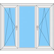 Fenster REHAU SYNEGO MD Dreiteilig dreh-kipp Links- Fest -drehe kipp Rechts