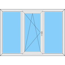 Fenster REHAU SYNEGO MD Dreiteilig Fest-dreh-kipp Links -Fest