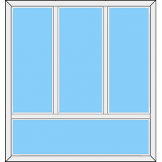 Fenster REHAU SYNEGO MD Dreiteilig Festverglasung Rahmen mit UL Fest