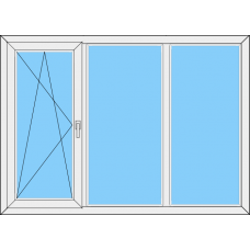 Fenster REHAU SYNEGO MD Dreiteilig dreh-kipp Links -Festverglasung Rahmen