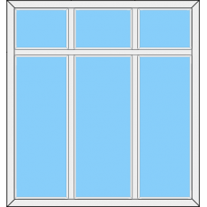 Fenster REHAU SYNEGO MD Dreiteilig Festverglasung Rahmen mit geteilten OL Fest