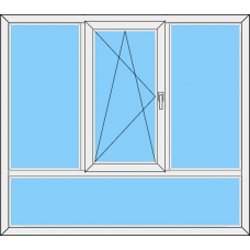 Fenster REHAU SYNEGO MD Dreiteilig Festvergl. Rahmen-dreh-kipp Links -Festvergl. Rahmen mit UL Fest