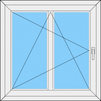 Fenster REHAU ED70 Einteilig dreh-kipp Links  mit  Fl. Sprosse