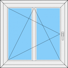 Fenster REHAU ED70 Einteilig dreh-kipp Links  mit  Fl. Sprosse