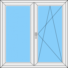 Fenster REHAU ED70 Zweiteilig dreh-kipp Rechts Festverglasung Flügel