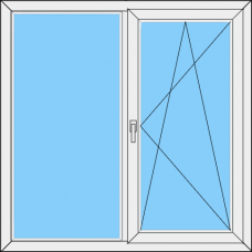 Fenster REHAU ED70 Zweiteilig Festverglasung Rahmen- dreh-kipp Rechts