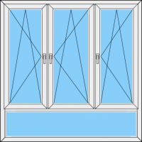 Fenster REHAU SYNEGO MD Dreiteilig DKL-DKR - DKR mit UL Fest