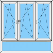 Fenster REHAU SYNEGO MD Dreiteilig DKL-DKR - DKR mit UL Fest