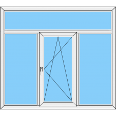 Fenster REHAU SYNEGO MD Dreiteilig Festvergl. Rahmen-dreh-kipp Links -Festvergl. Rahmen mit OL Fest