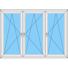 Fenster REHAU ED70 Dreiteilig DKL-DKR-DKL