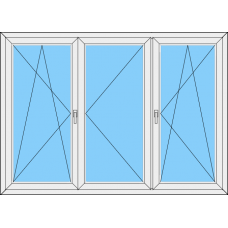 Fenster REHAU ED70 Dreiteilig DKL-Stulp Rechts-DKR