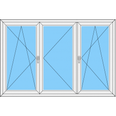 Fenster REHAU SYNEGO MD Dreiteilig DKL-Stulp - DKR 