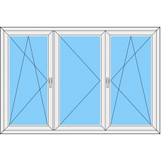 Fenster REHAU SYNEGO MD Dreiteilig DKL-Stulp Links-DKR