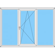 Fenster REHAU ED70 Dreiteilig Fest-DKR-Fest