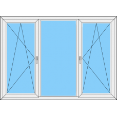 Fenster REHAU ED70 Dreiteilig DKL-Fest-DKR