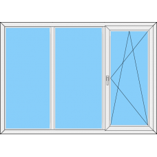 Fenster REHAU ED70 Dreiteilig Fest-Fest-DKR