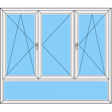 Fenster REHAU ED70 Dreiteilig DKL-Stulp-DKR mit UL Fest