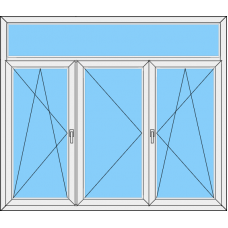 Fenster REHAU ED70 Dreiteilig DKL-Stulp Links-DKR mit OL Fest