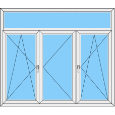 Fenster REHAU ED70 Dreiteilig DKL-Stulp-DKR mit OL Fest