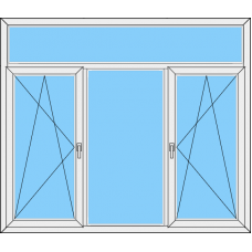 Fenster REHAU ED70 Dreiteilig DKL-Fest-DKR mit OL Fest