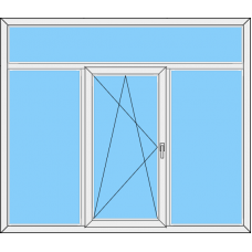 Fenster REHAU ED70 Dreiteilig Fest-DKL-Fest mit OL Fest