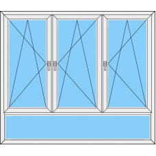 Fenster REHAU ED70 Dreiteilig DKL-DKR-DKR mit UL Fest