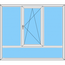 Fenster REHAU ED70 Dreiteilig Fest-DKR-Fest mit UL Fest