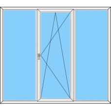 Balkontür REHAU SYNEGO MD Einteilig dreh-kipp Links mit ALU Schwelle und zwei Seitenteilen
