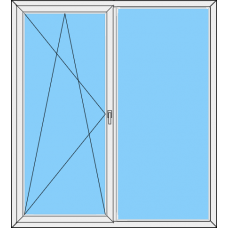 Balkontür REHAU SYNEGO MD Einteilig dreh-kipp Links mit ALU Schwelle Seitenteil Rechts